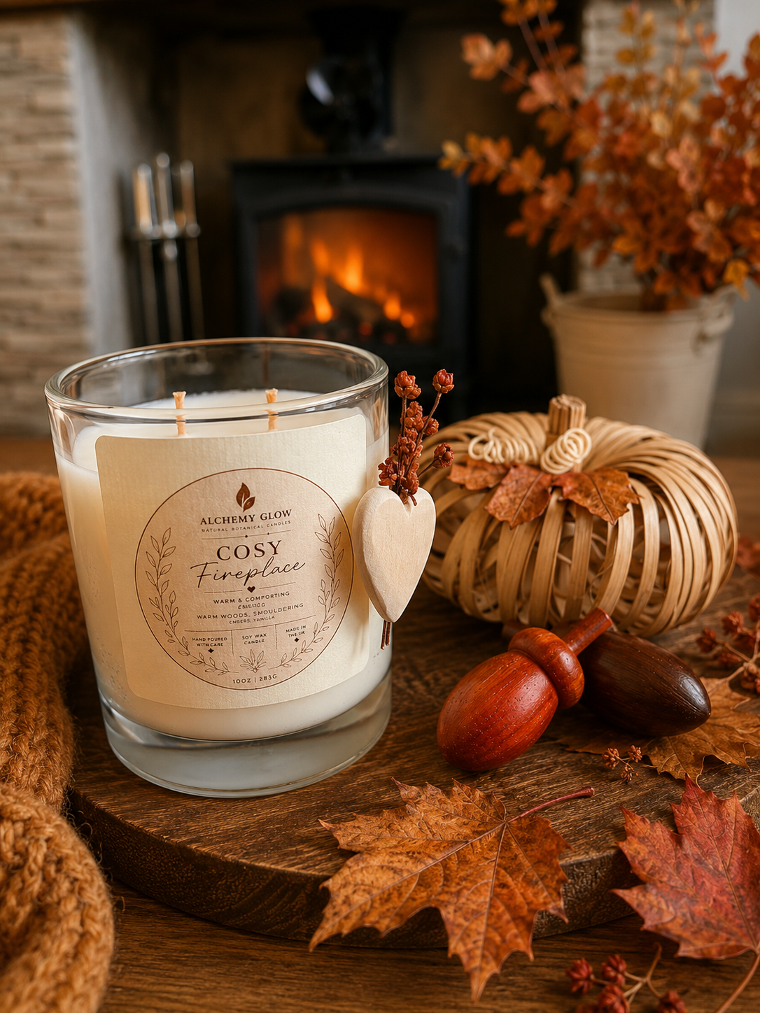 Cosy Fireplace-10oz Soy Wax Candle