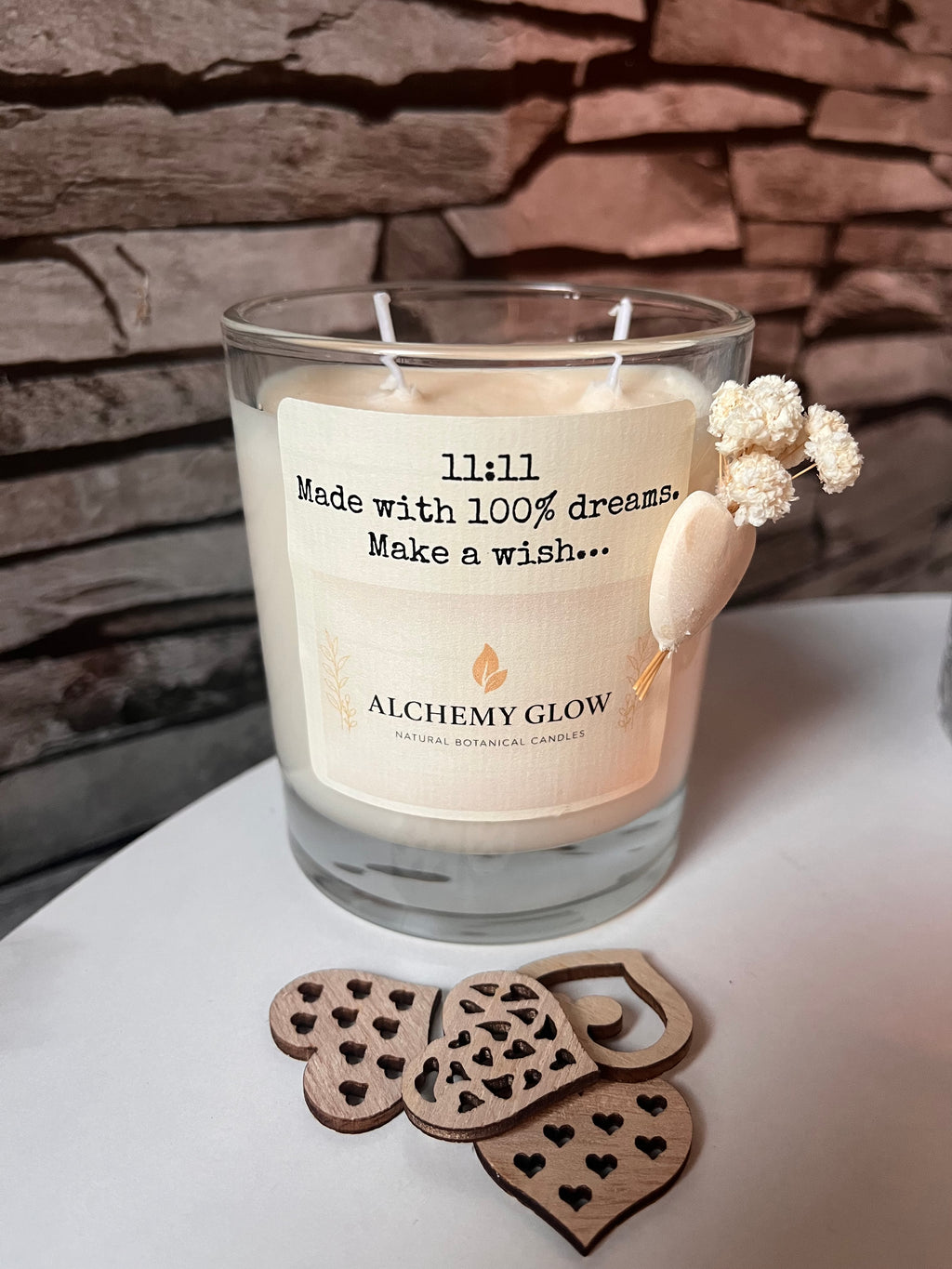 11:11 make a wish large candle